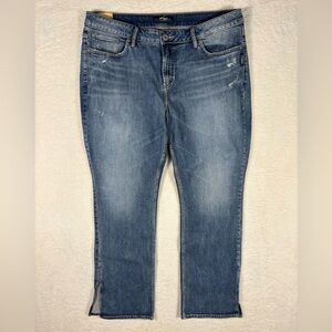 Silver Avery Slim Boot Jeans Slit Leg Sz 20/31 Y2K Boho Curvy Distressed